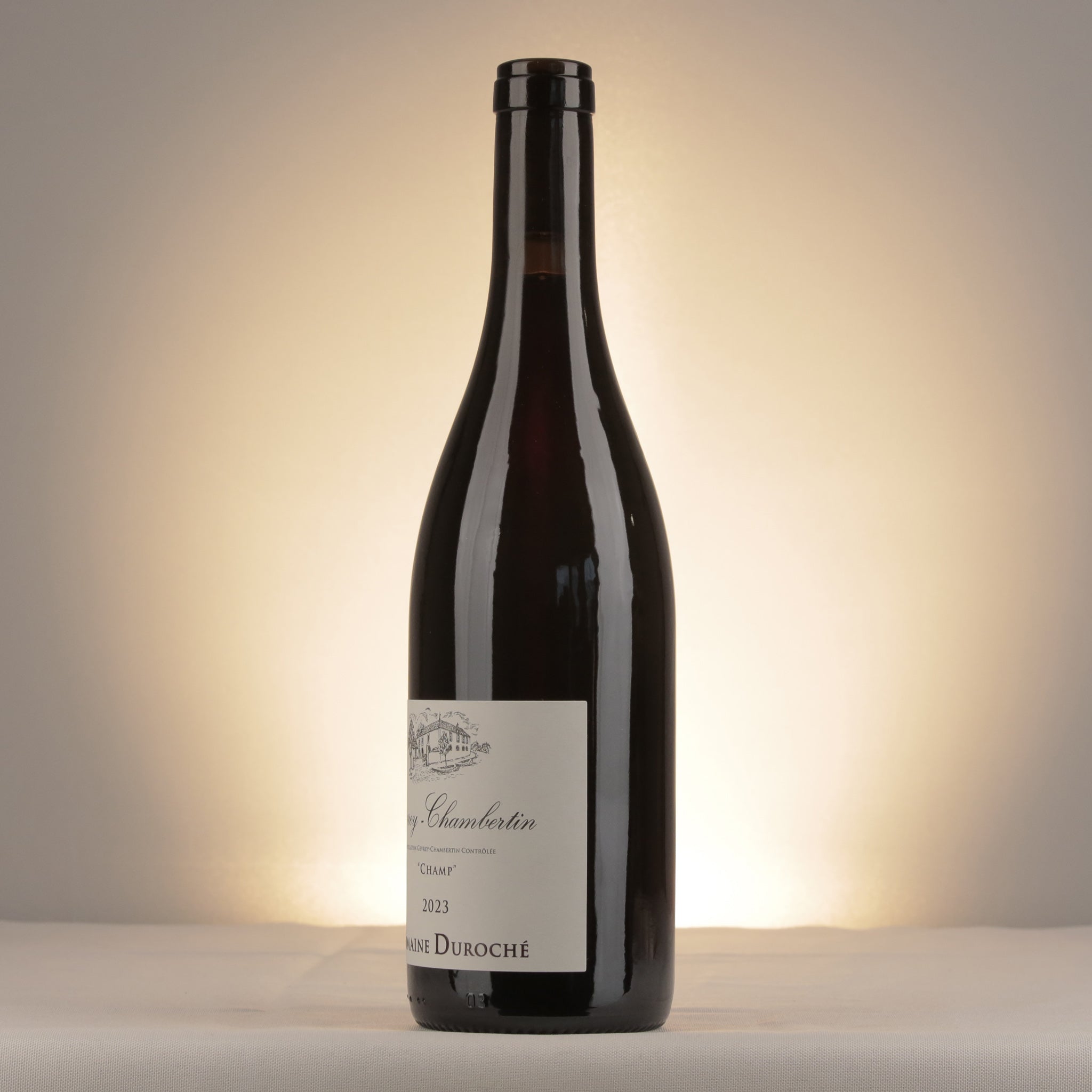 Domaine Duroché Gevrey-Chambertin Champ 2023 Bottle detail
