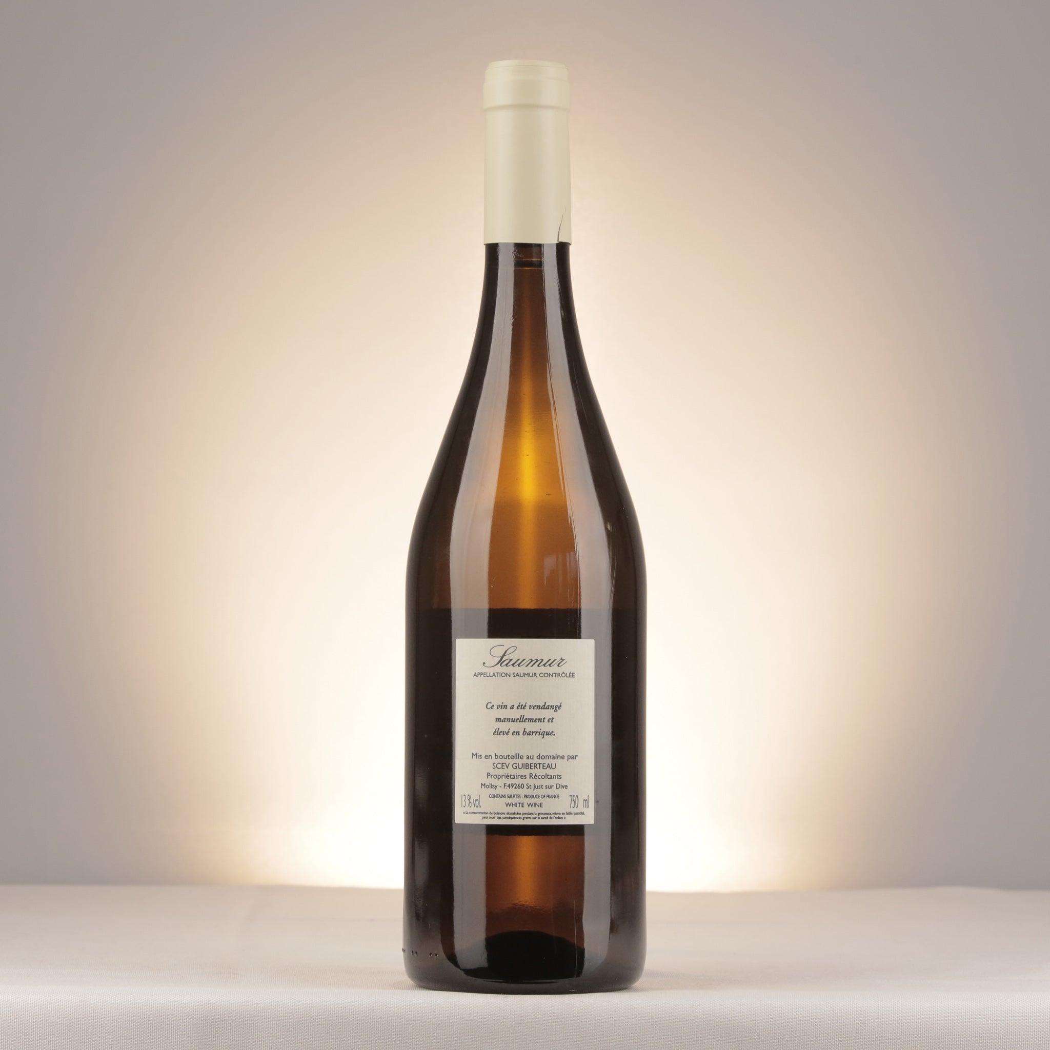 Domaine Guiberteau Saumur Brézé 2014 Bottle back