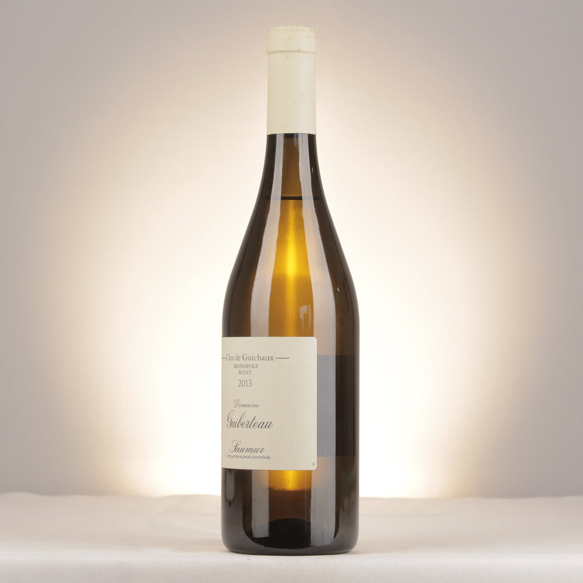 Domaine Guiberteau Saumur Clos de Guichaux 2013 Bottle turned left
