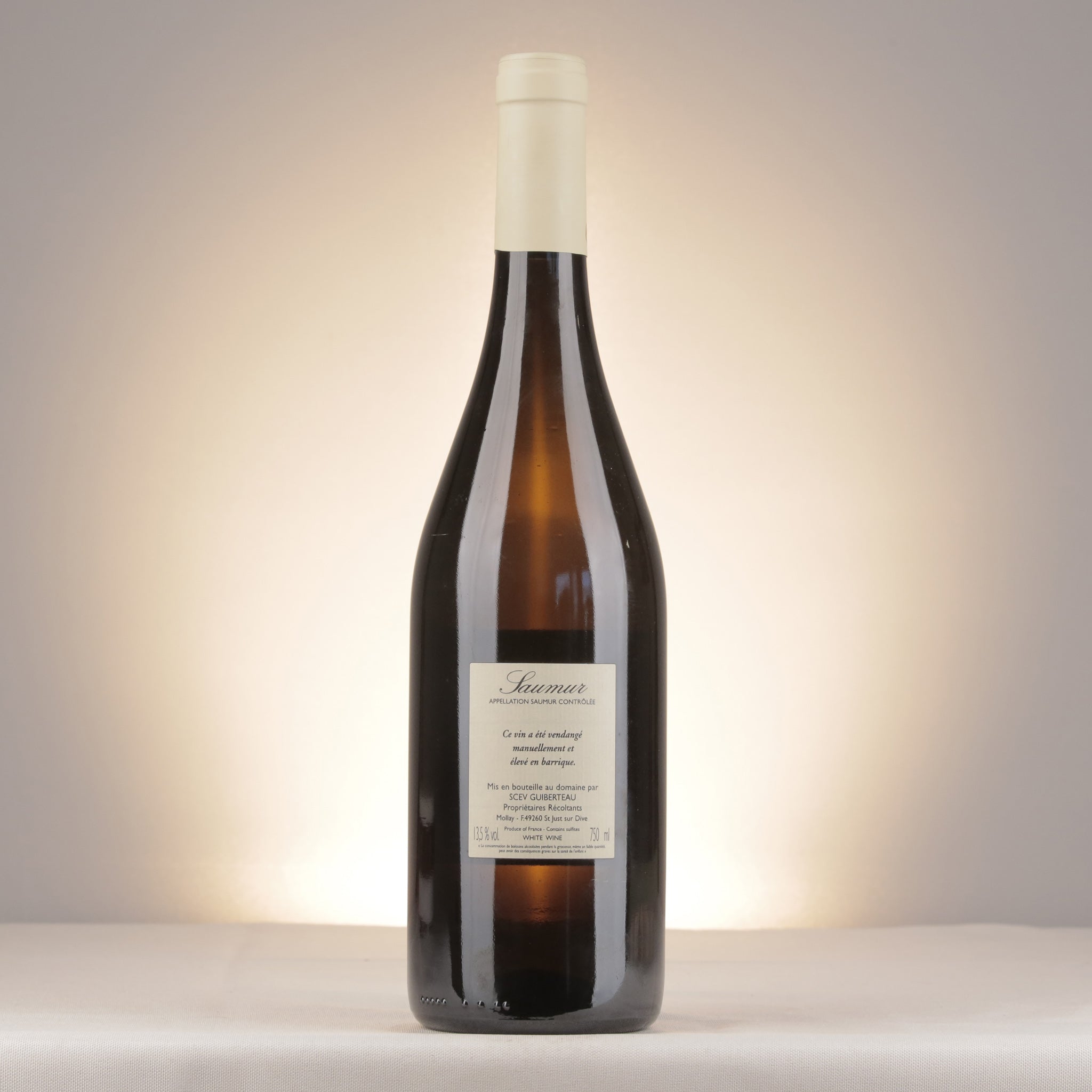 Domaine Guiberteau Saumur Clos des Carmes 2010 Bottle back