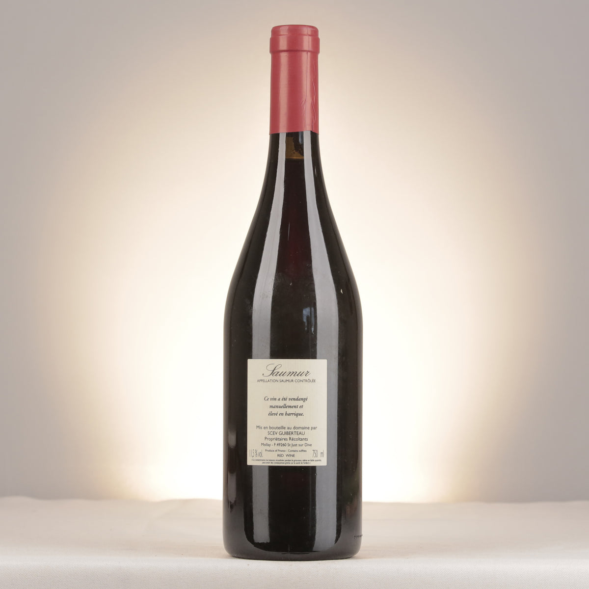 Domaine Guiberteau Saumur Les Motelles 2013 Bottle back