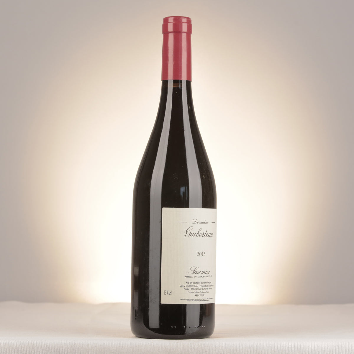 Domaine Guiberteau Saumur Rouge 2015 Bottle turned right