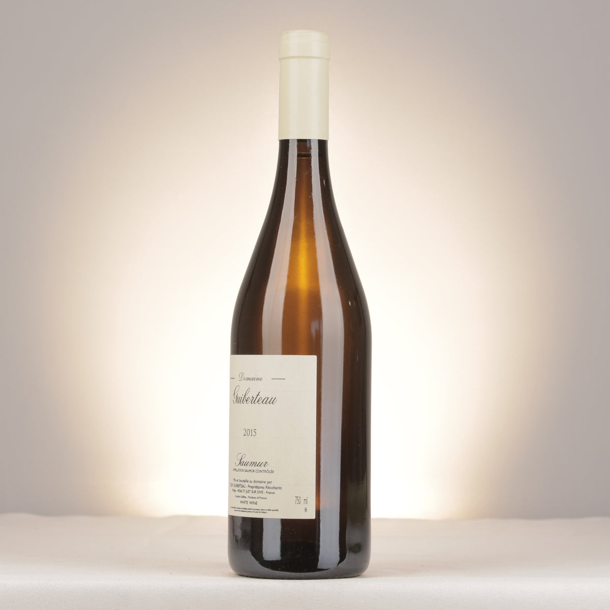 Domaine Guiberteau Saumur Blanc 2015 Bottle turned left