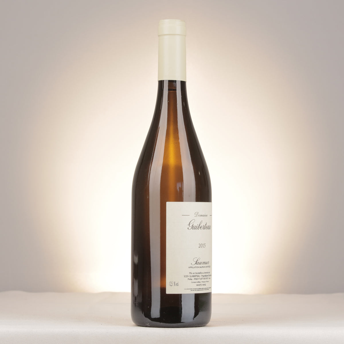 Domaine Guiberteau Saumur Blanc 2015 Bottle turned right