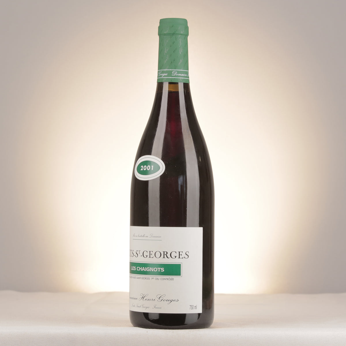 Domaine Henri Gouges Nuits-Saint-Georges 1er Cru Aux Chaignots 2001 Bottle turned left