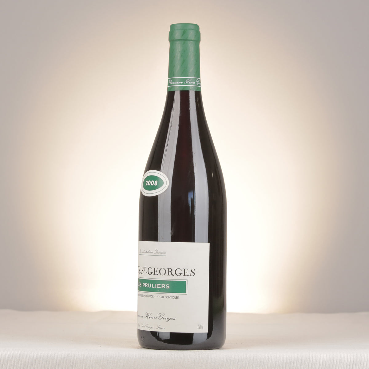 Domaine Henri Gouges Nuits-Saint-Georges 1er Cru Les Pruliers 2008 Bottle turned left