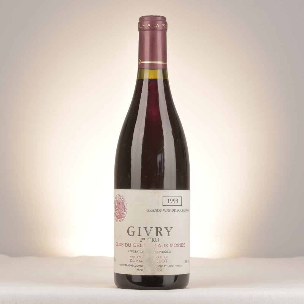 Domaine Joblot Givry 1er Cru Clos du Cellier aux Moines 1993 Bottle front (lot 9654)