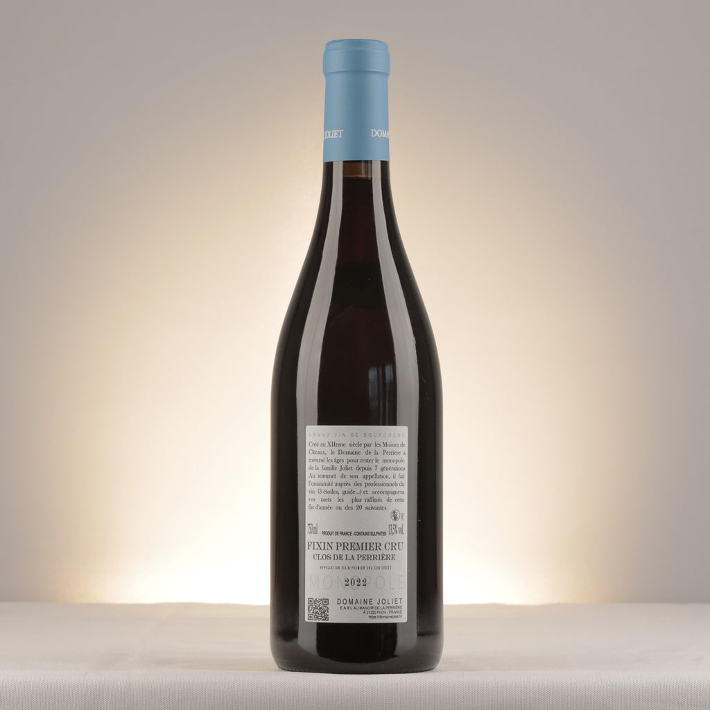 Joliet Fixin 1er Cru Clos de la Perrière 2022 Bottle back