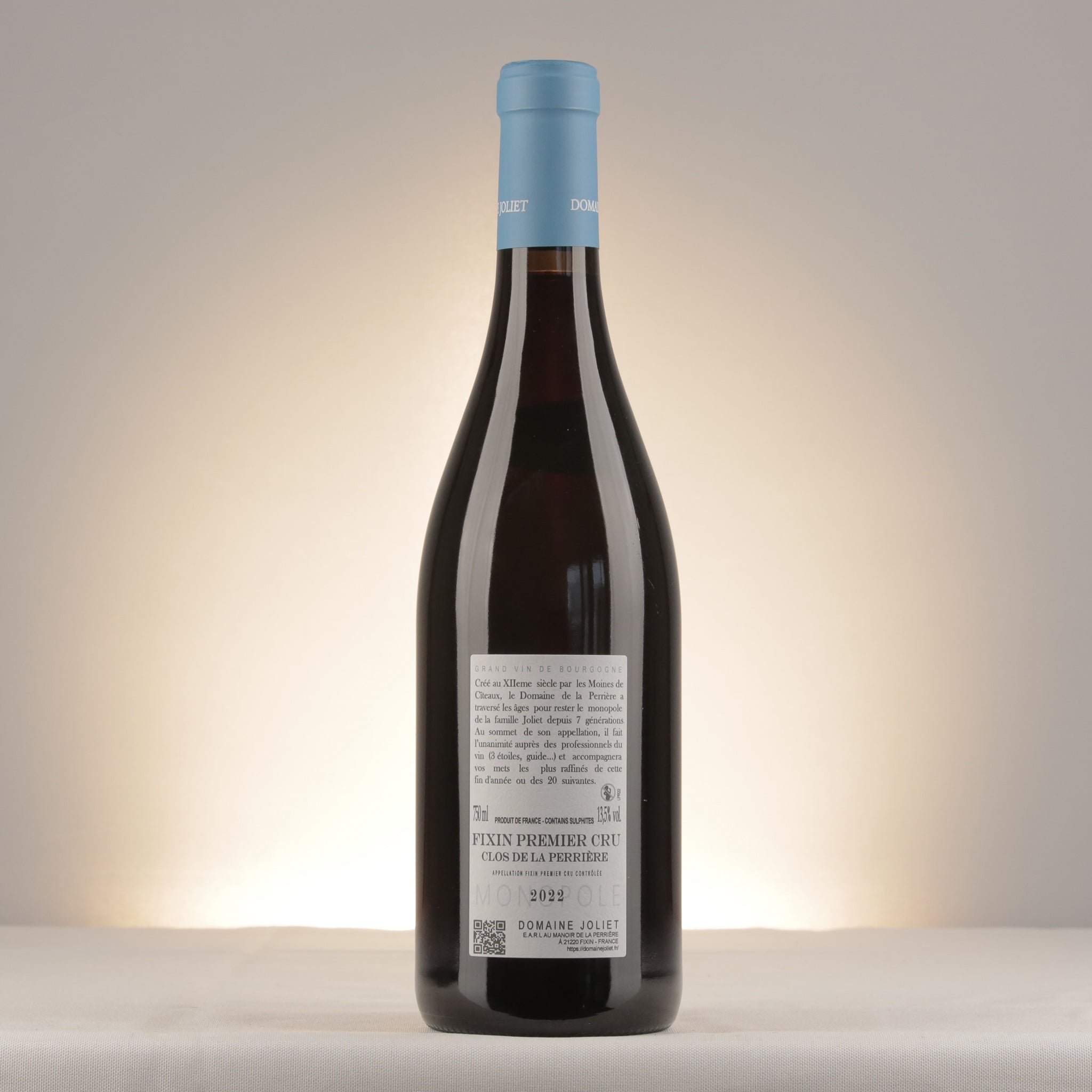 Joliet Fixin 1er Cru Clos de la Perrière 2022 Bottle back