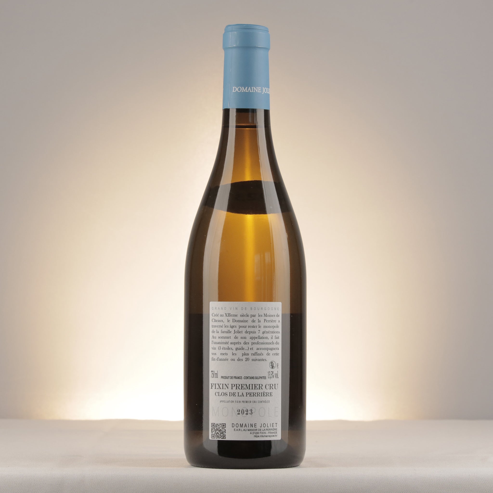 Joliet Fixin Clos de la Perrière Blanc 2023 Bottle back