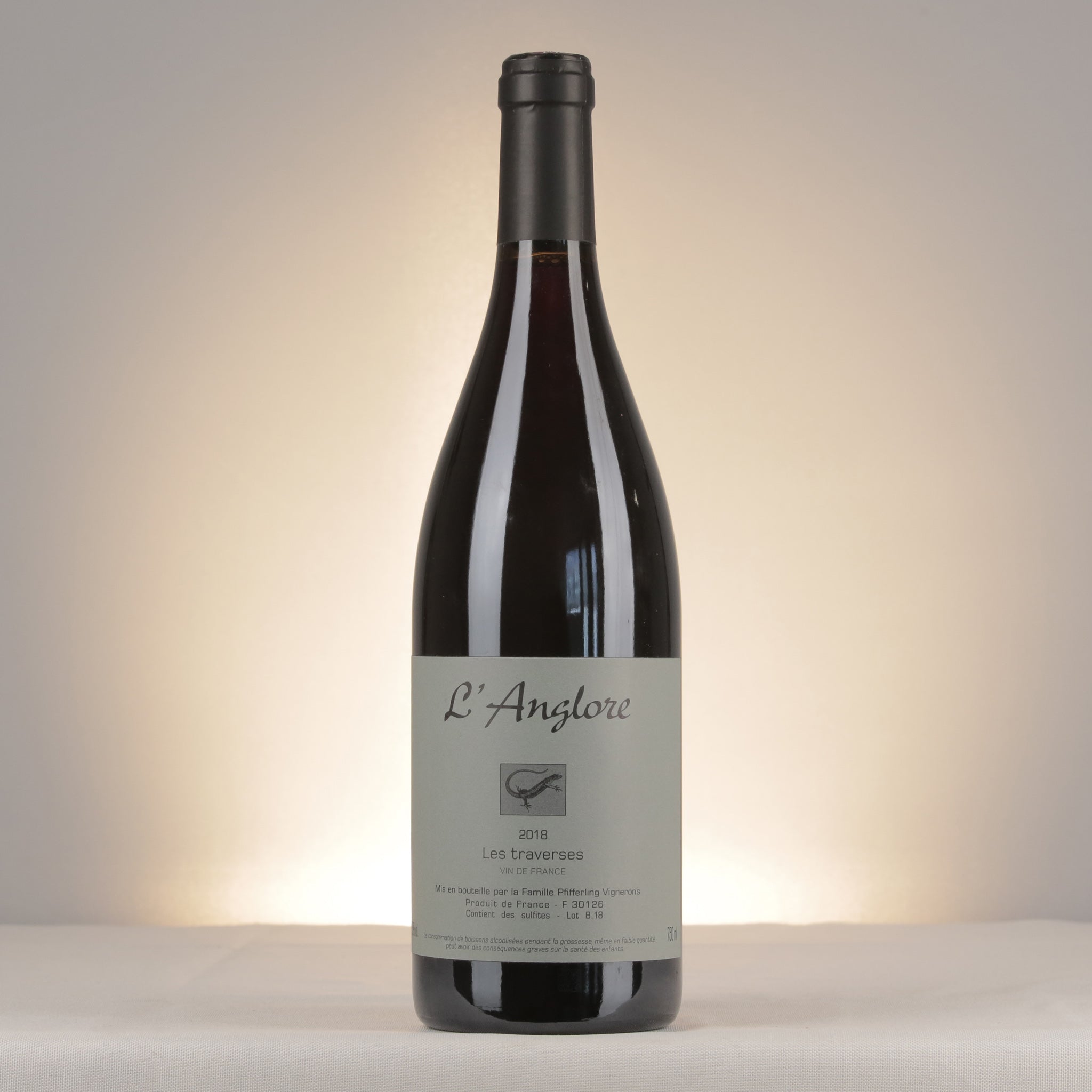 L'Anglore Cotes du Rhone Traverses 2018 Bottle front