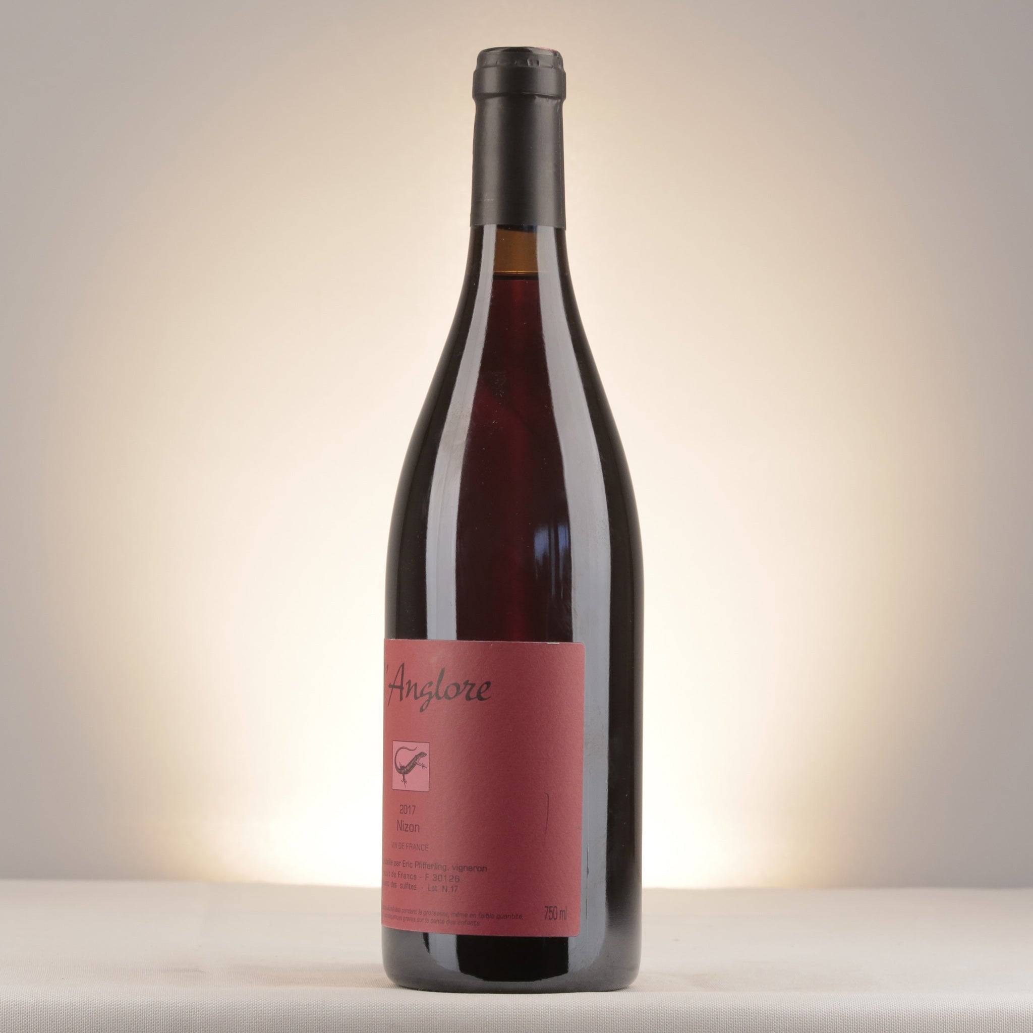 L'Anglore Nizon VdF 2017 Bottle detail
