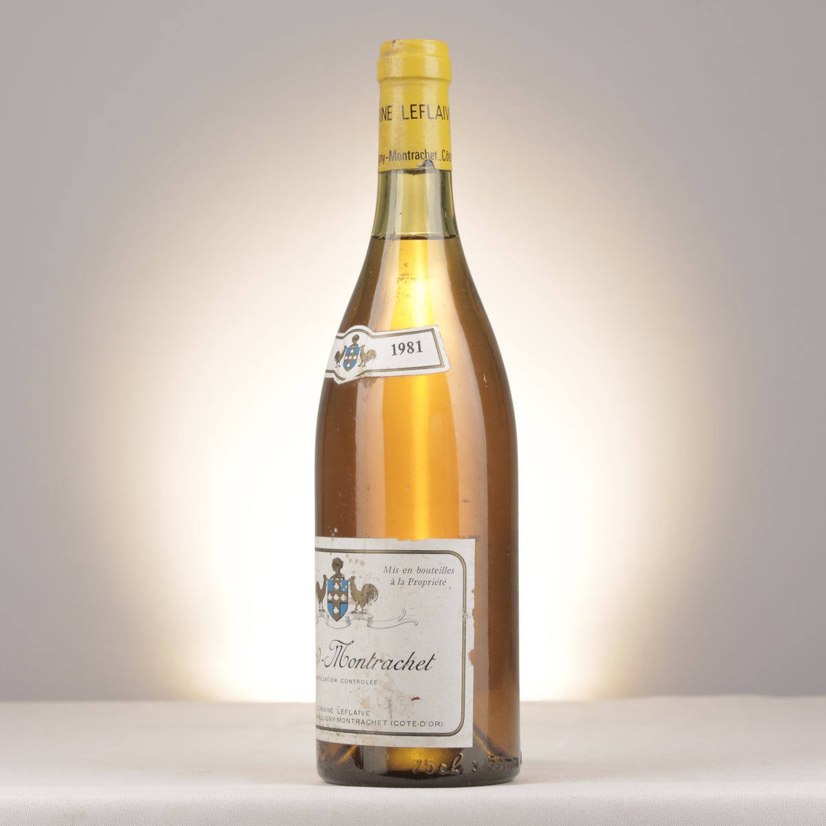 Leflaive Bâtard-Montrachet Grand Cru 1981 Bottle turned left
