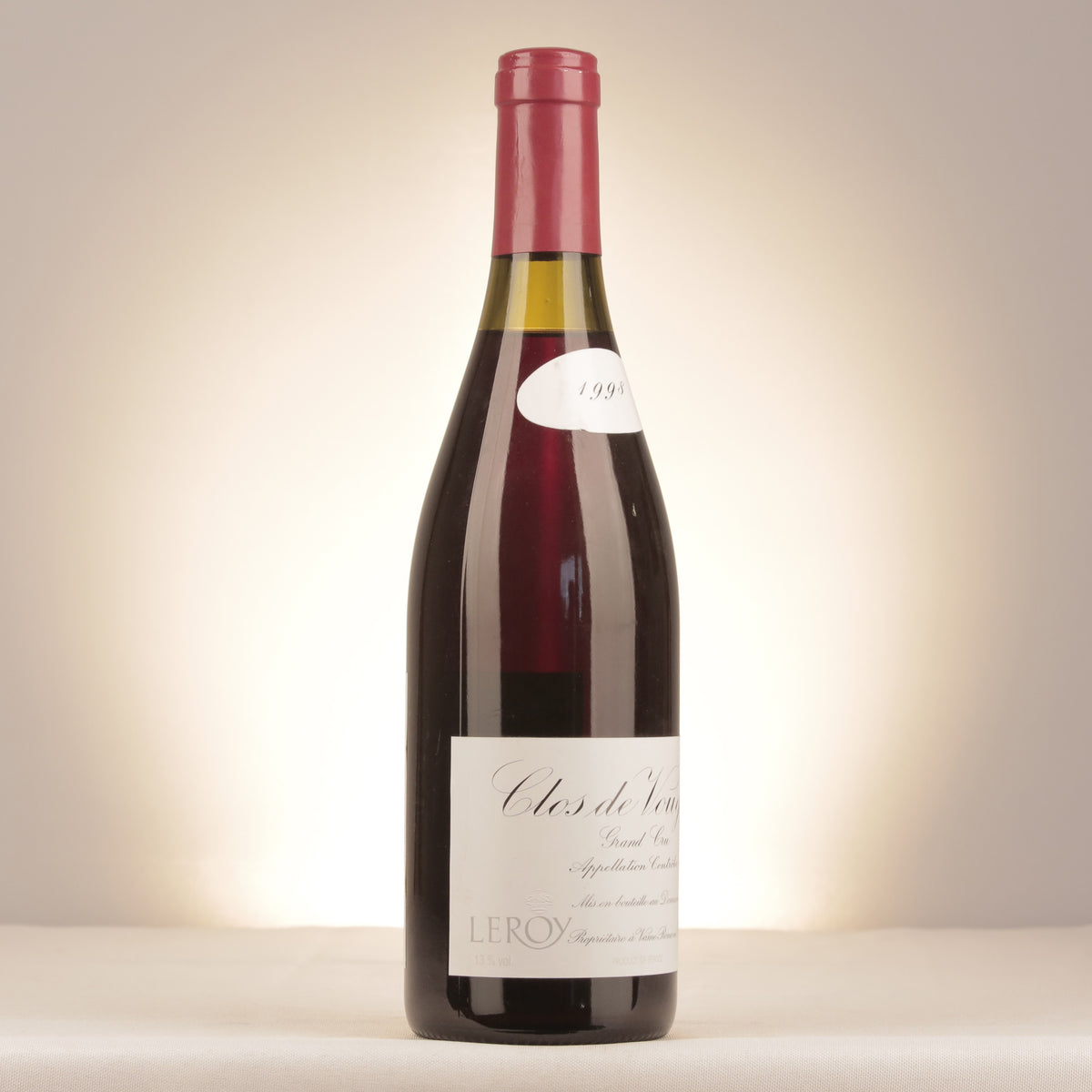 Domaine Leroy Clos de Vougeot Grand Cru 1998 Bottle turned right