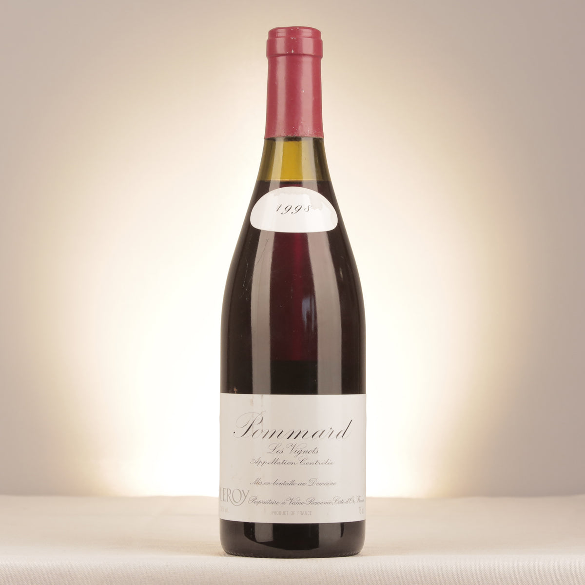 Domaine Leroy Pommard Les Vignots 1998 Bottle front