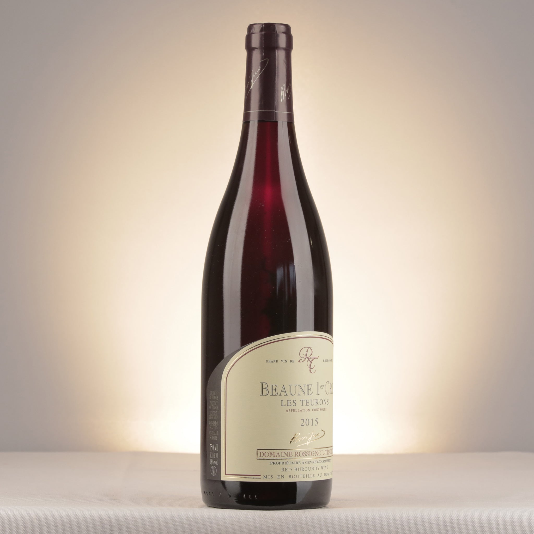 Domaine Rossignol-Trapet Beaune 1er Cru Les Teurons 2015 Bottle label