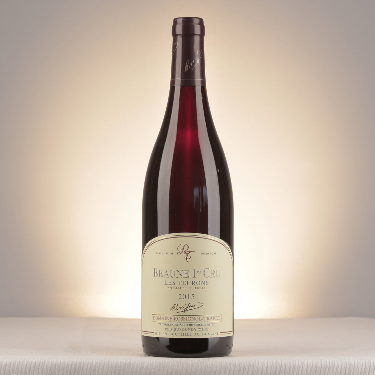 Domaine Rossignol-Trapet Beaune 1er Cru Les Teurons 2015 Bottle front
