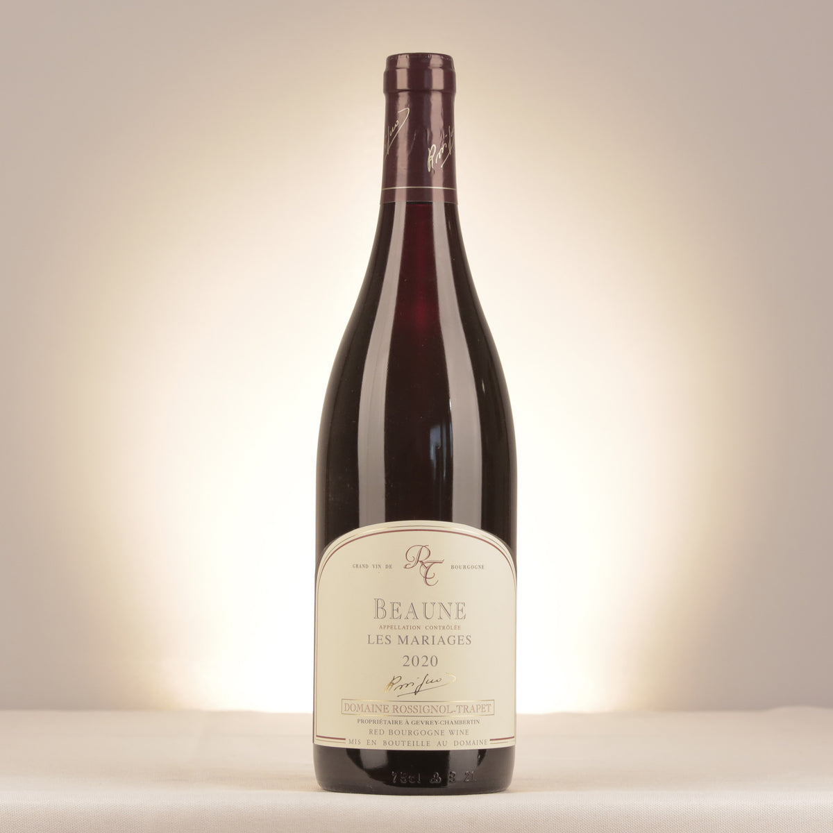 Domaine Rossignol-Trapet Beaune Les Mariages 2020 Bottle front