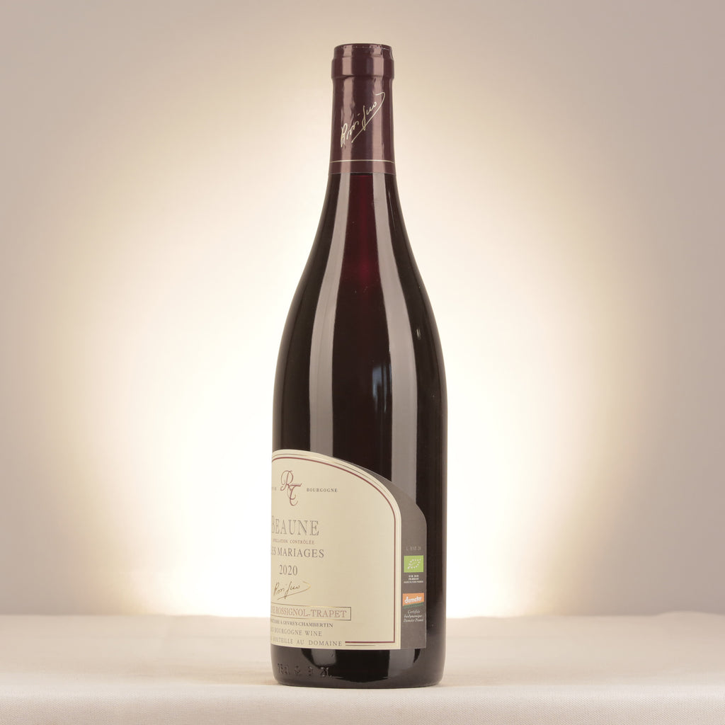 Domaine Rossignol-Trapet Beaune Les Mariages 2020 Bottle turned left