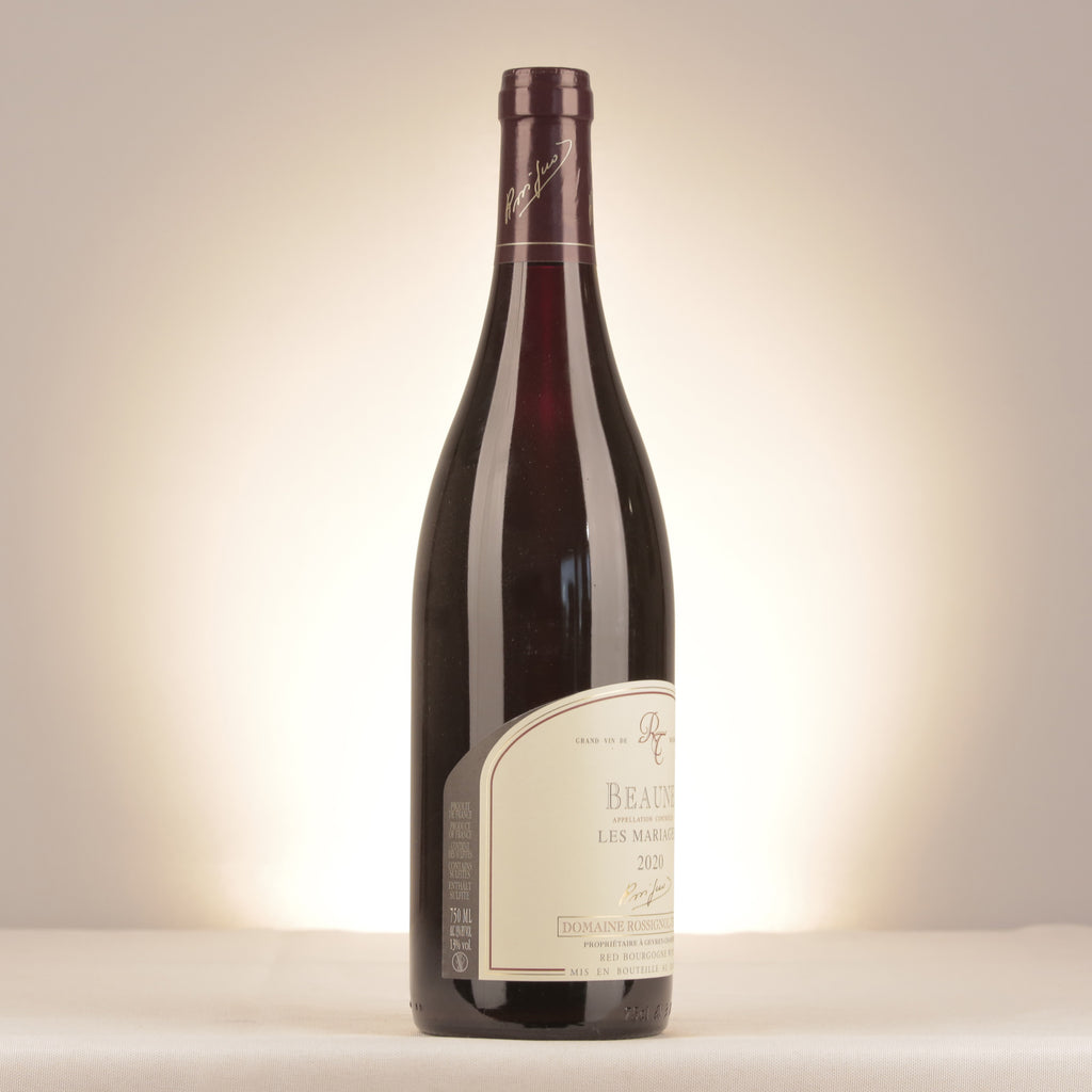 Domaine Rossignol-Trapet Beaune Les Mariages 2020 Bottle turned right