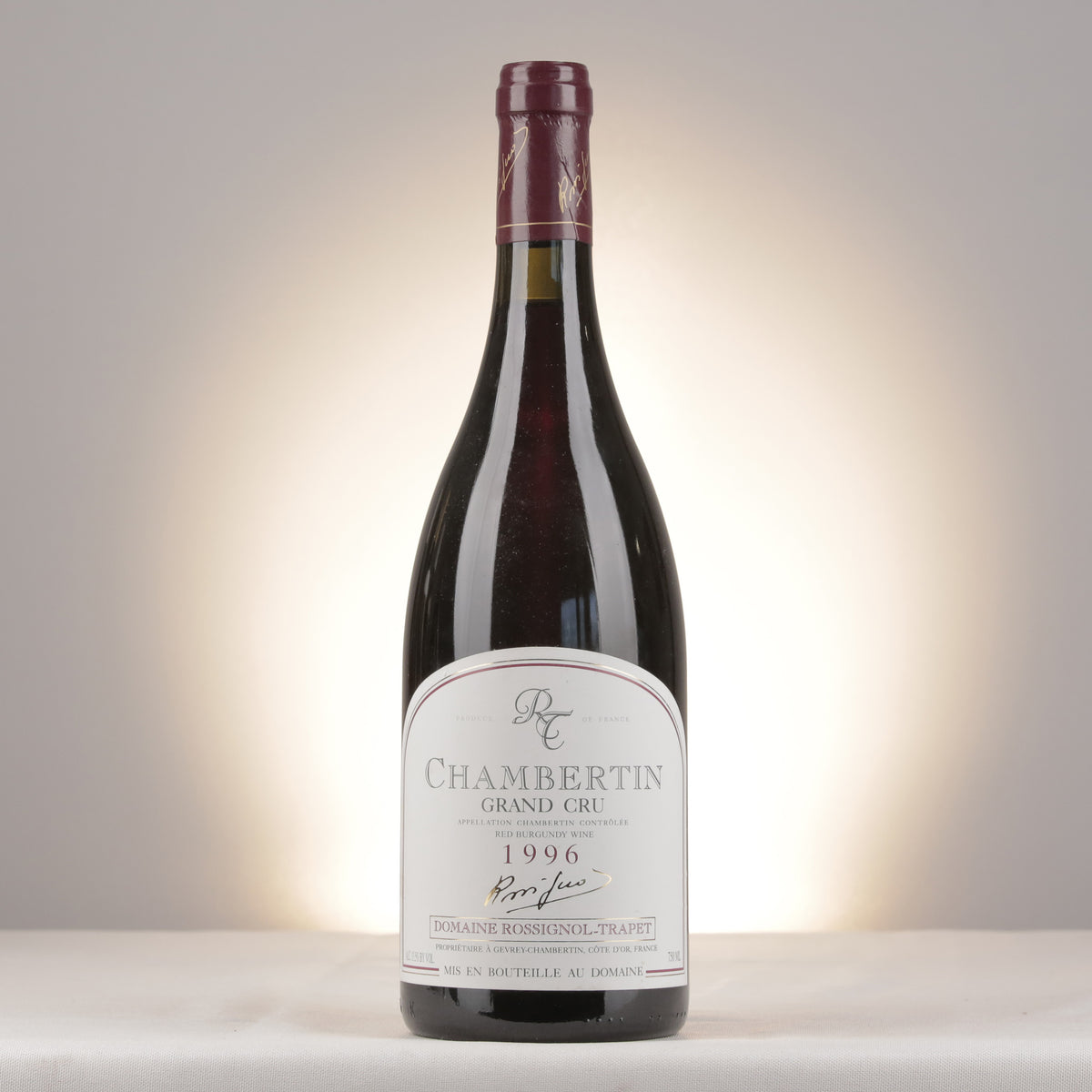 Rossignol-Trapet Chambertin Grand Cru 1996 Bottle front