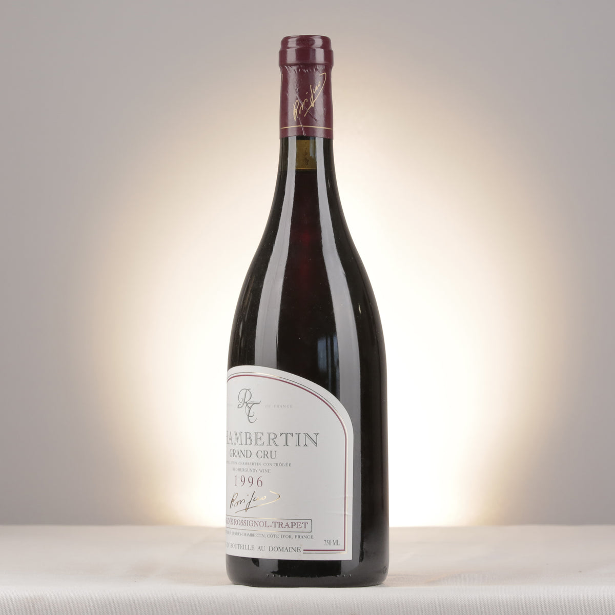 Rossignol-Trapet Chambertin Grand Cru 1996 Bottle turned left