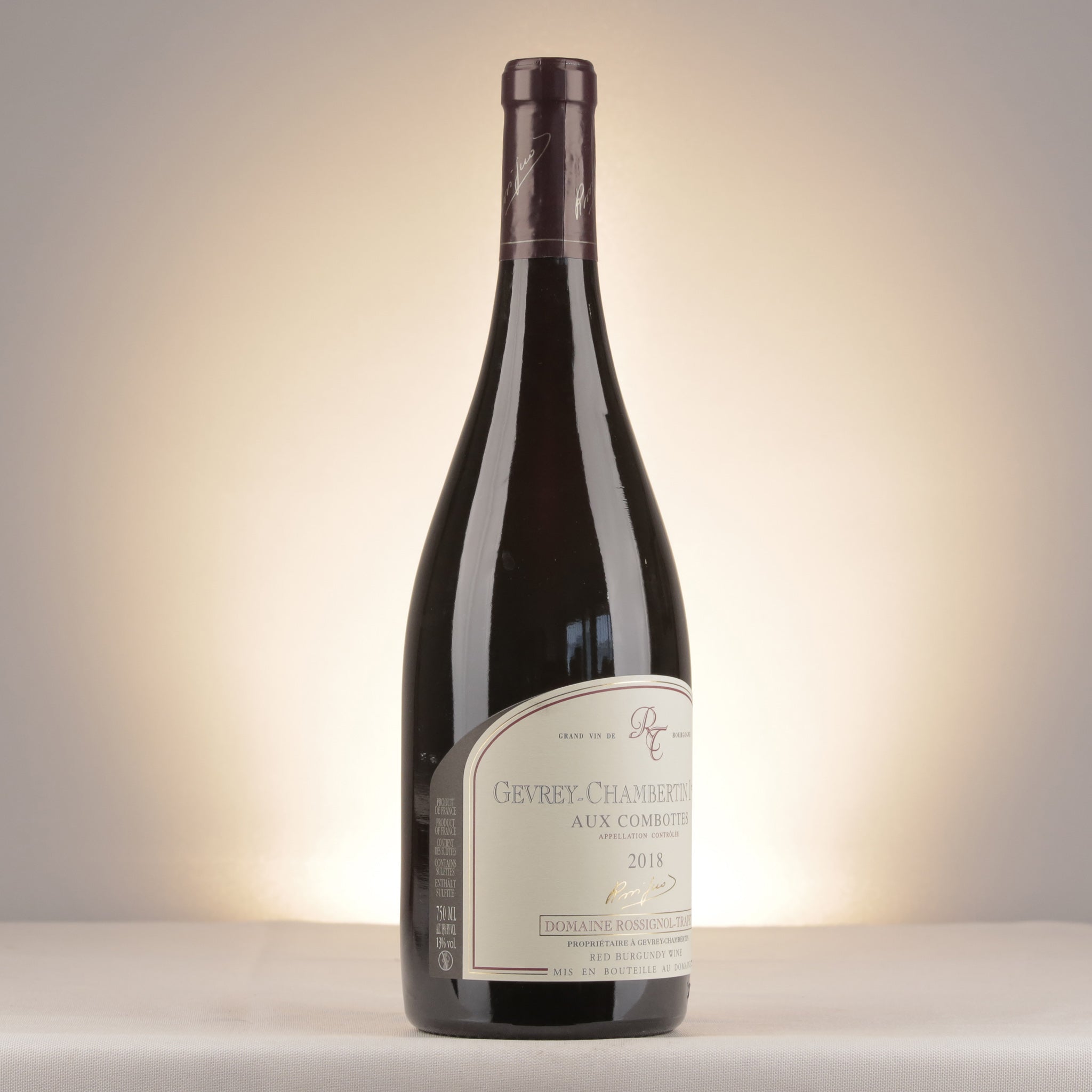 Domaine Rossignol-Trapet Gevrey-Chambertin 1er Cru Aux Combottes 2018 Bottle label (lot 6e50)