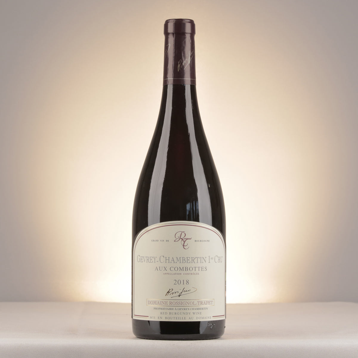 Domaine Rossignol-Trapet Gevrey-Chambertin 1er Cru Aux Combottes 2018 Bottle front (lot 6e50)