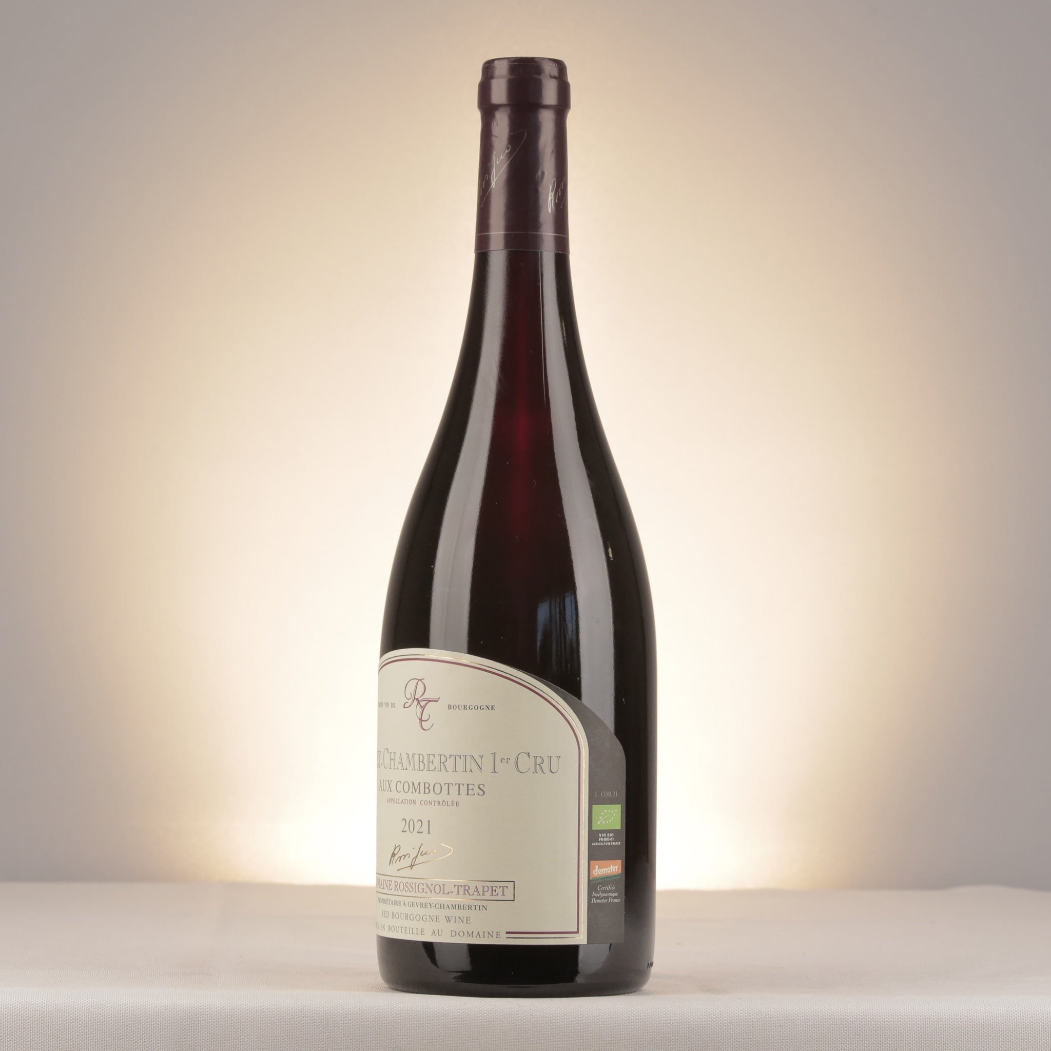 Domaine Rossignol-Trapet Gevrey-Chambertin 1er Cru Aux Combottes 2021 Bottle detail