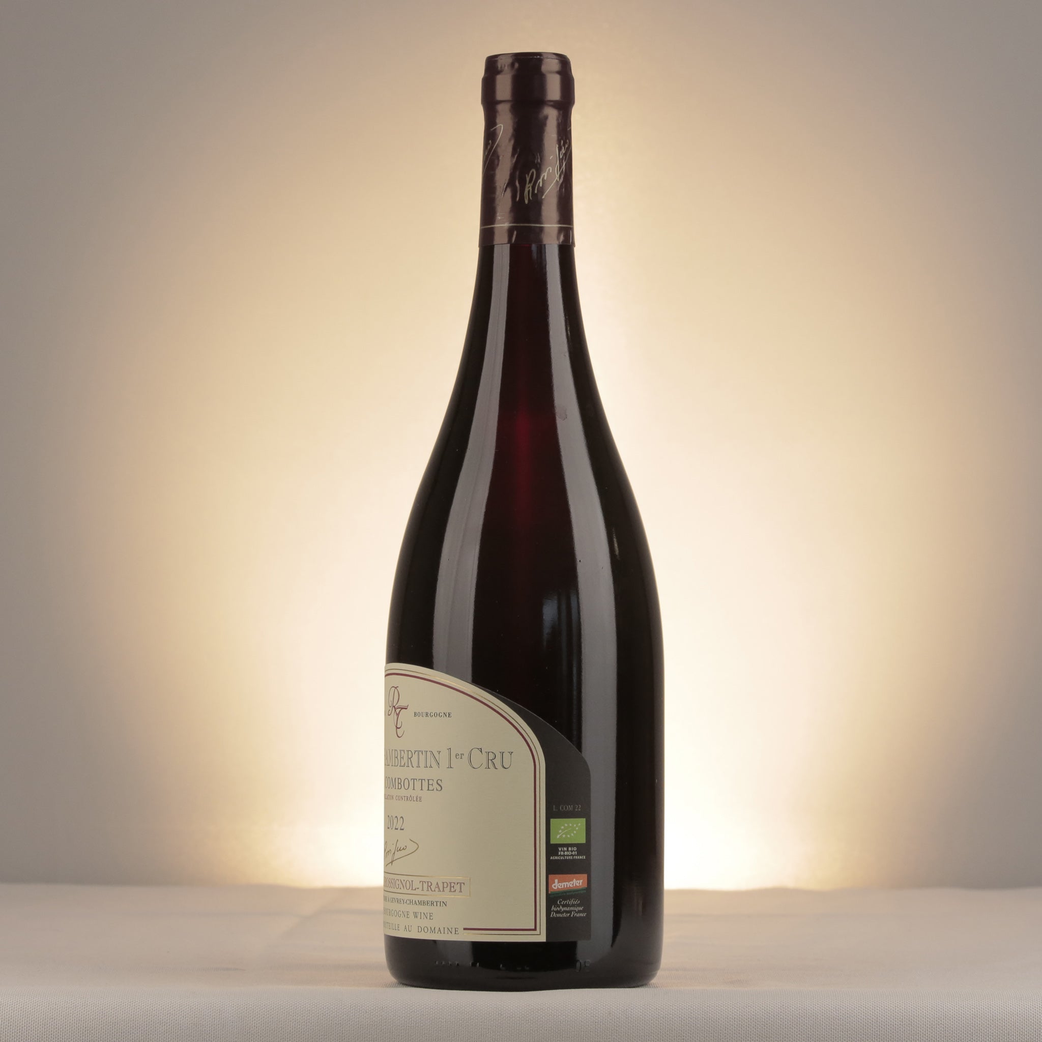 Domaine Rossignol-Trapet Gevrey-Chambertin 1er Cru Aux Combottes 2022 Bottle detail