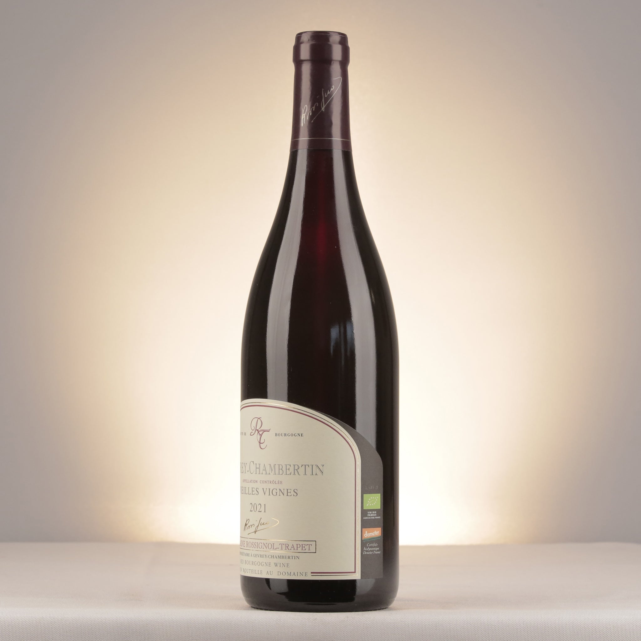Domaine Rossignol-Trapet Gevrey-Chambertin Vieilles Vignes 2021 Bottle detail