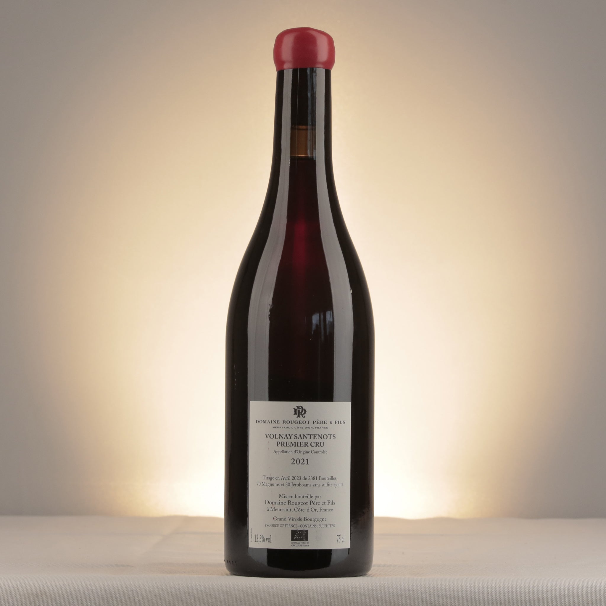 Domaine Rougeot Volnay 1er Cru Santenots 2021 Bottle back