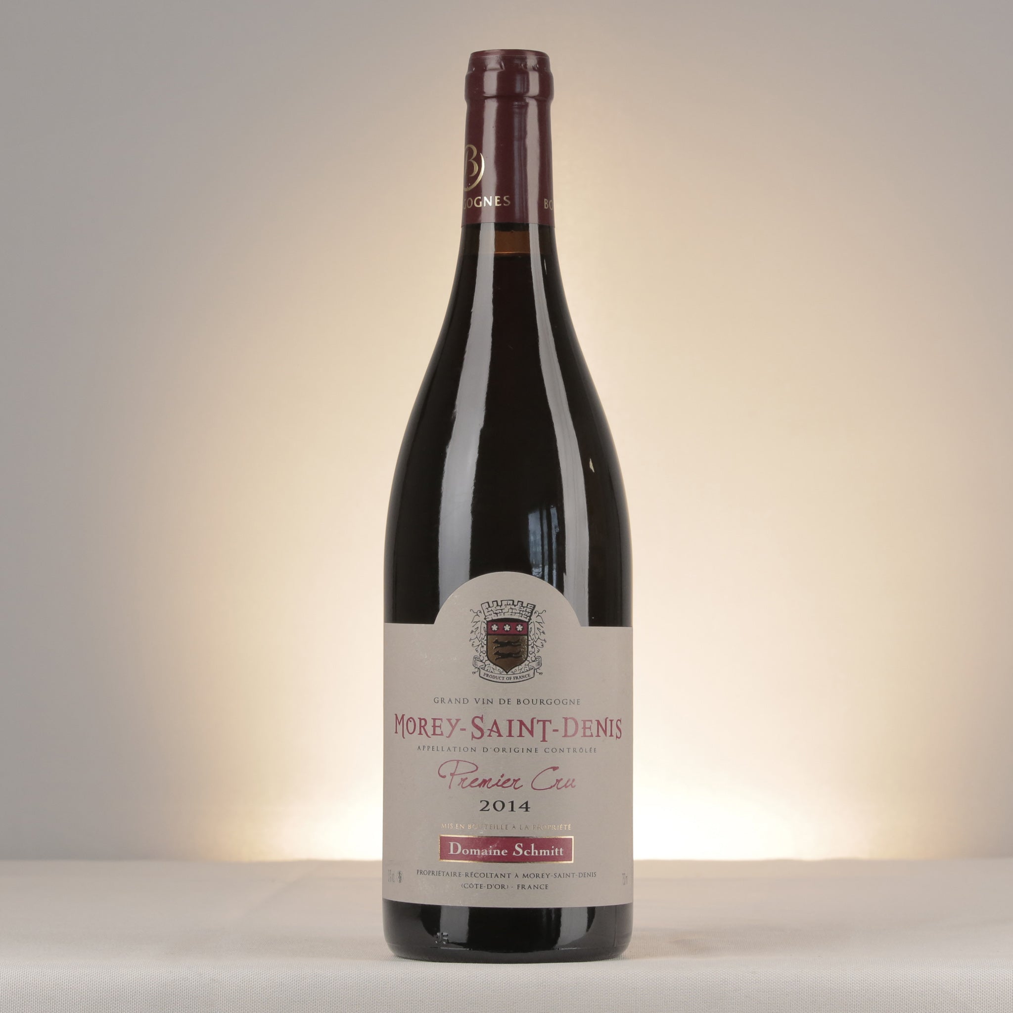 Domaine Schmitt Morey-Saint-Denis 1er Cru 2014 Bottle front