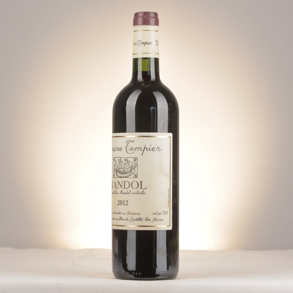 Domaine Tempier Bandol 2012 Bottle turned left