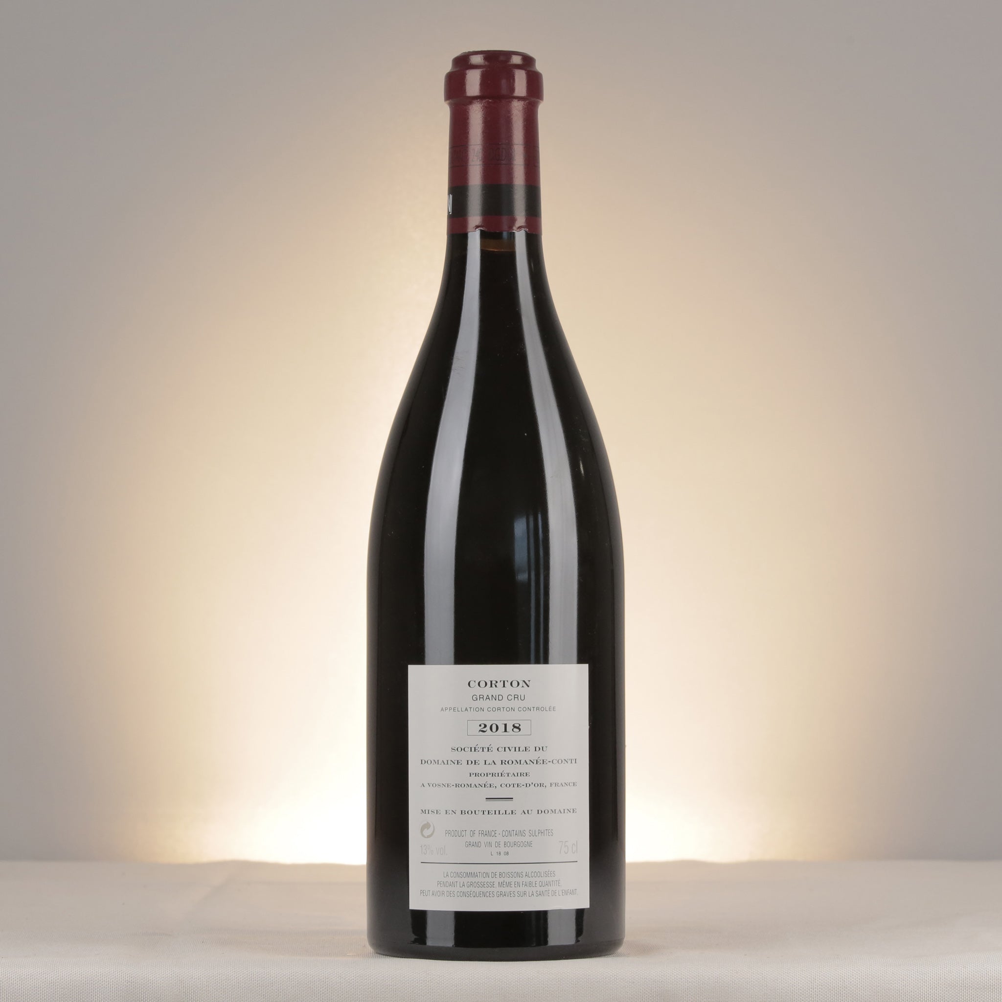 Domaine de la Romanée-Conti Corton Grand Cru 2018 Bottle back