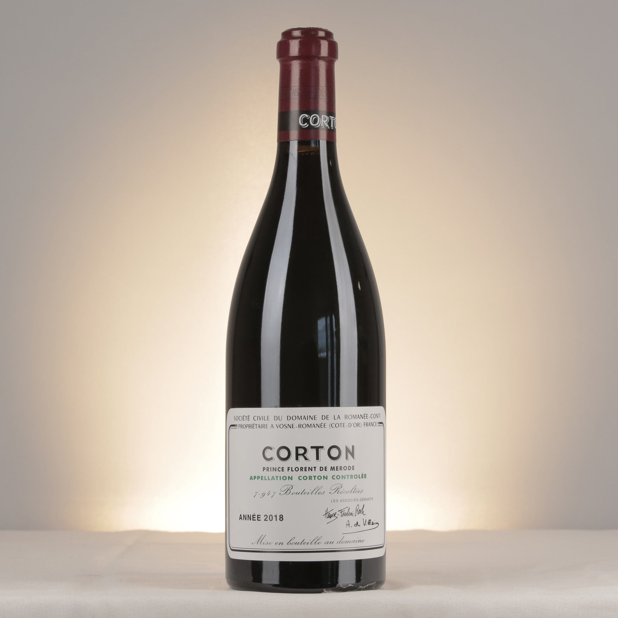 Domaine de la Romanée-Conti Corton Grand Cru 2018 Bottle front