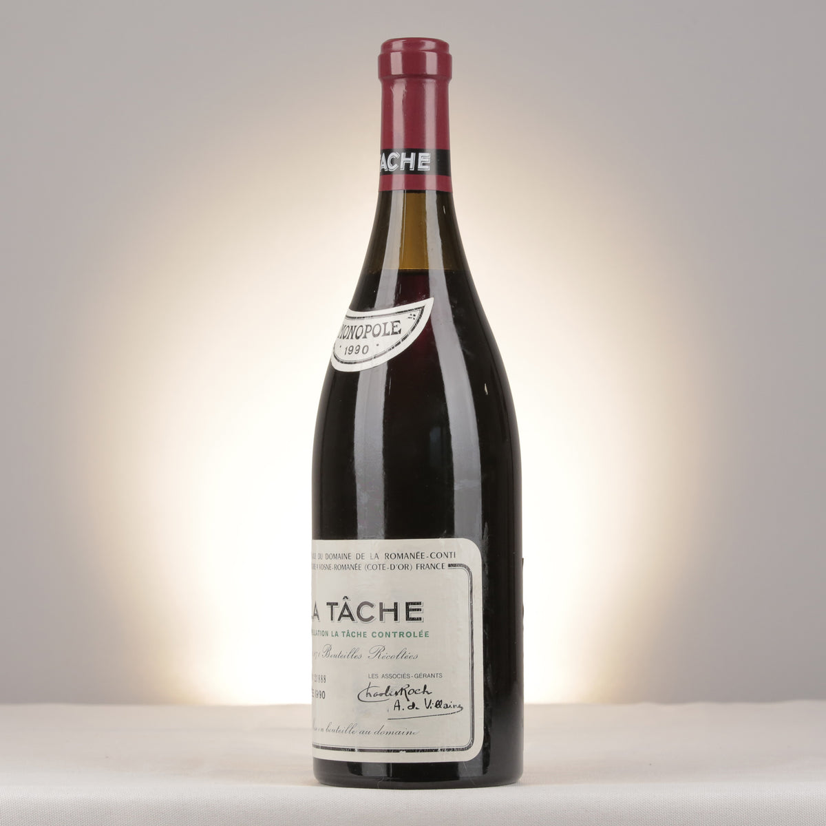 Domaine de la Romanée-Conti La Tâche 1990 Bottle turned left