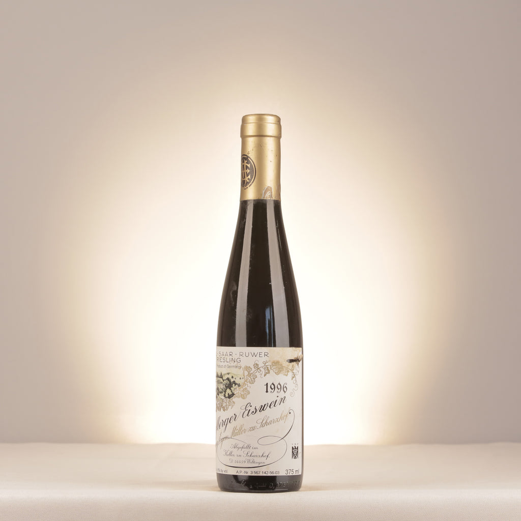 Egon Muller Scharzhofberger Riesling Eiswein Mosel 1996 Half-Bottle turned left