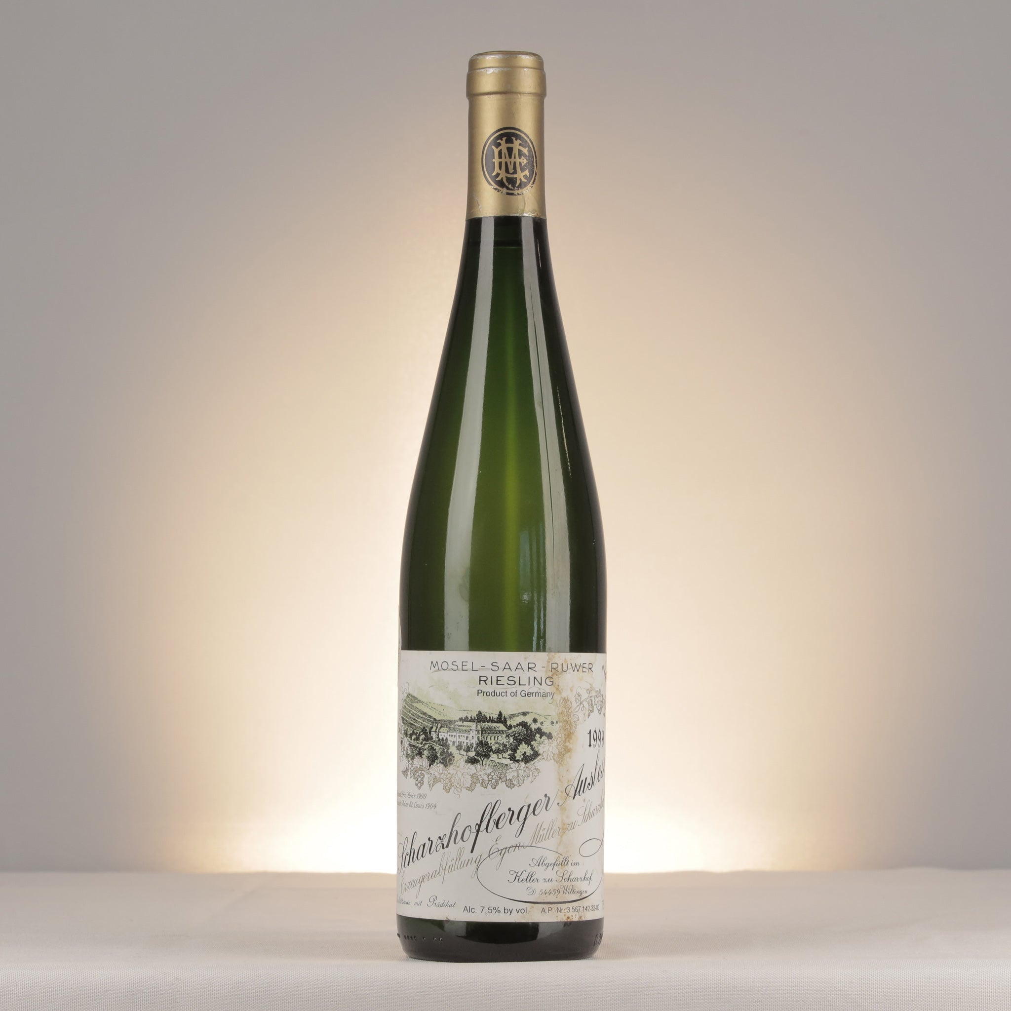 Egon Muller Scharzhofberger Riesling Spatlese Mosel 1999 Bottle front