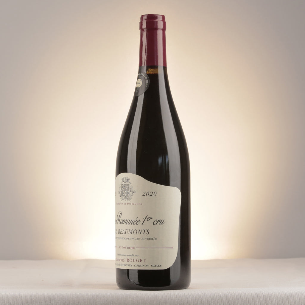 Emmanuel Rouget Vosne-Romanee 1er Cru Les Beaumonts 2020 Bottle detail