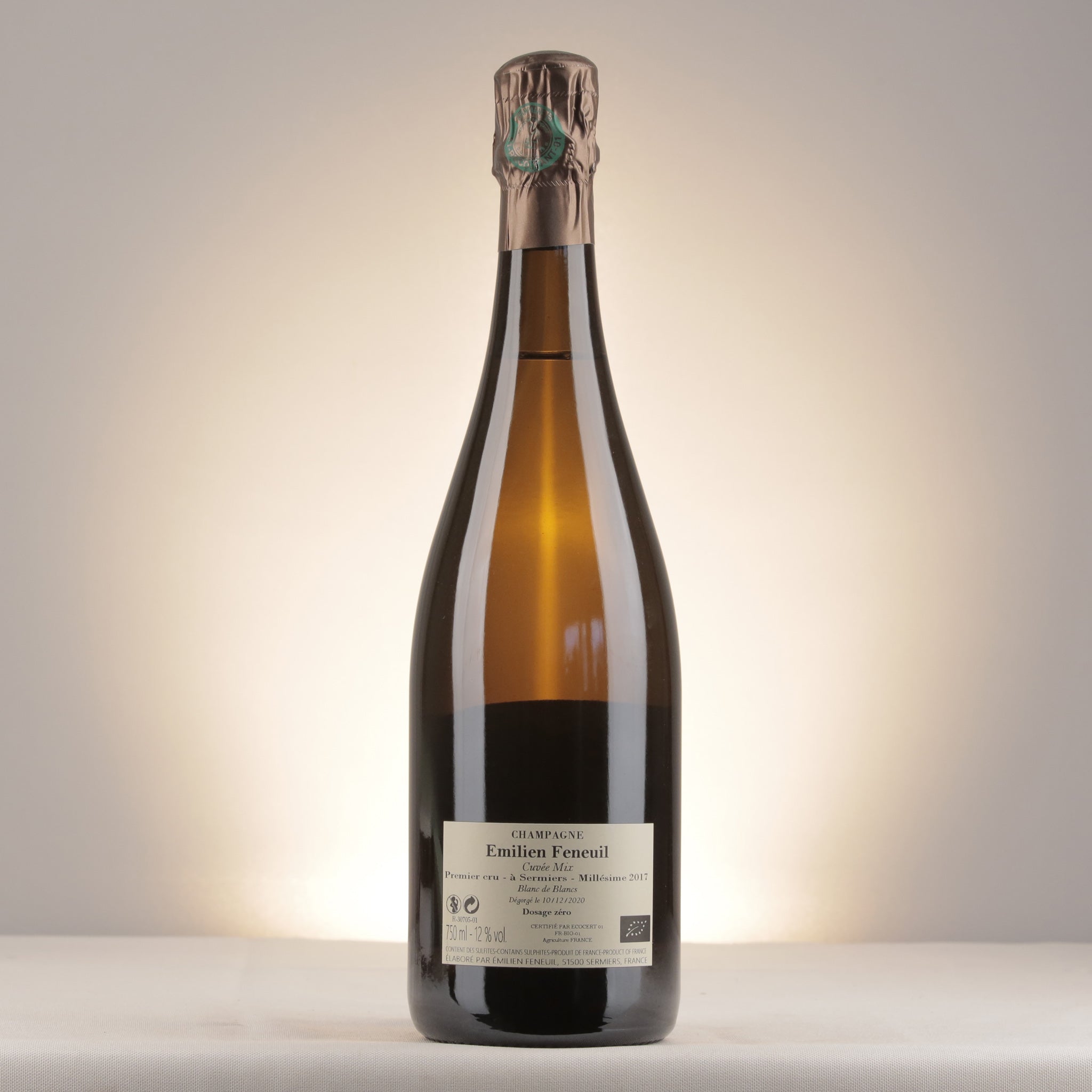 Champagne Feneuil Émilien Cuvée Mix Blanc de Blancs 2017 Bottle back