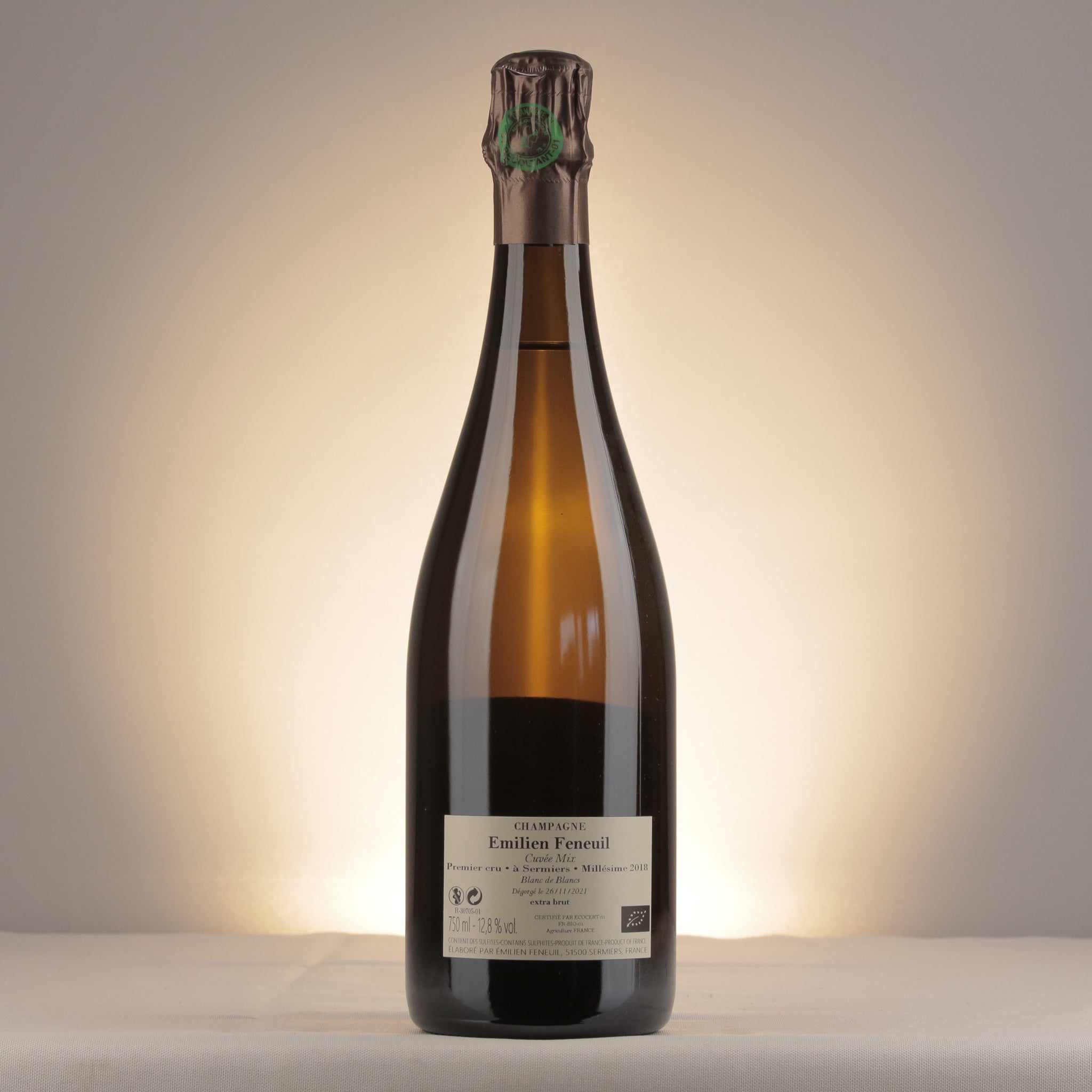 Champagne Feneuil Émilien Cuvée Mix Blanc de Blancs 2018 Bottle back