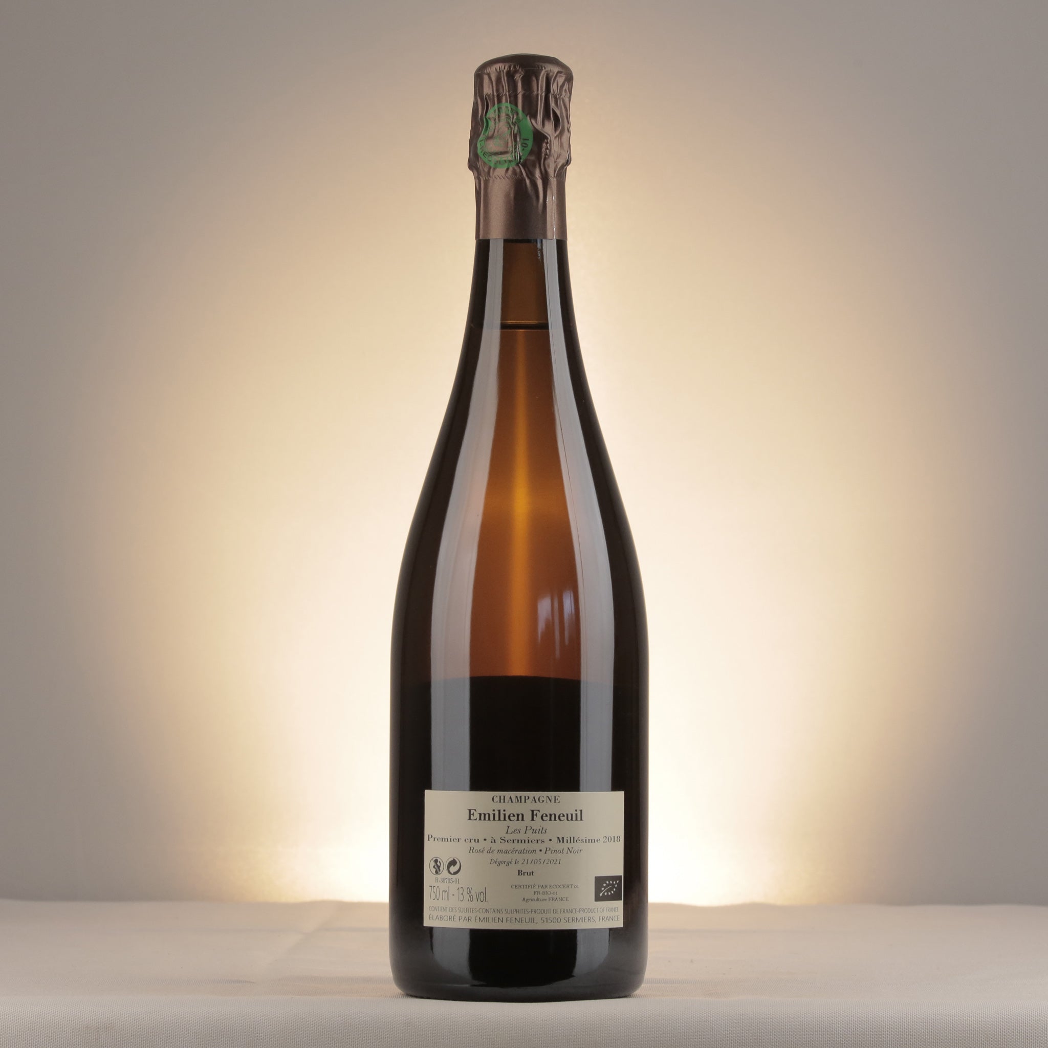 Champagne Feneuil Émilien Les Puits Rose de Macération 1er Cru Champagne 2018 Bottle back