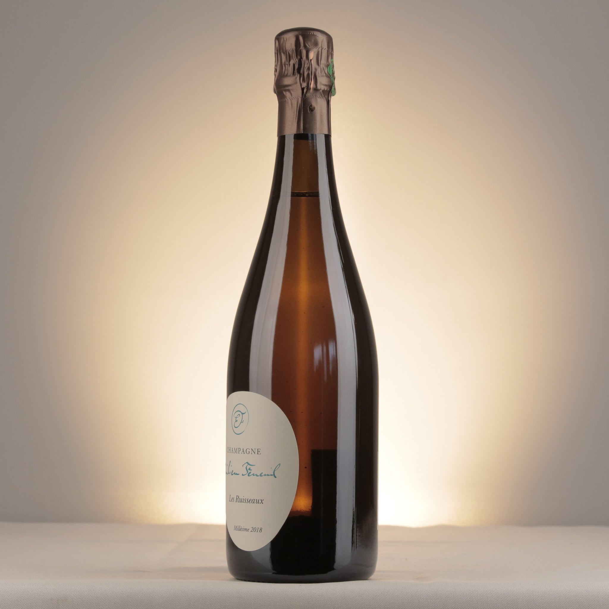 Champagne Feneuil Émilien Les Ruisseaux Champagne 2018 Bottle detail