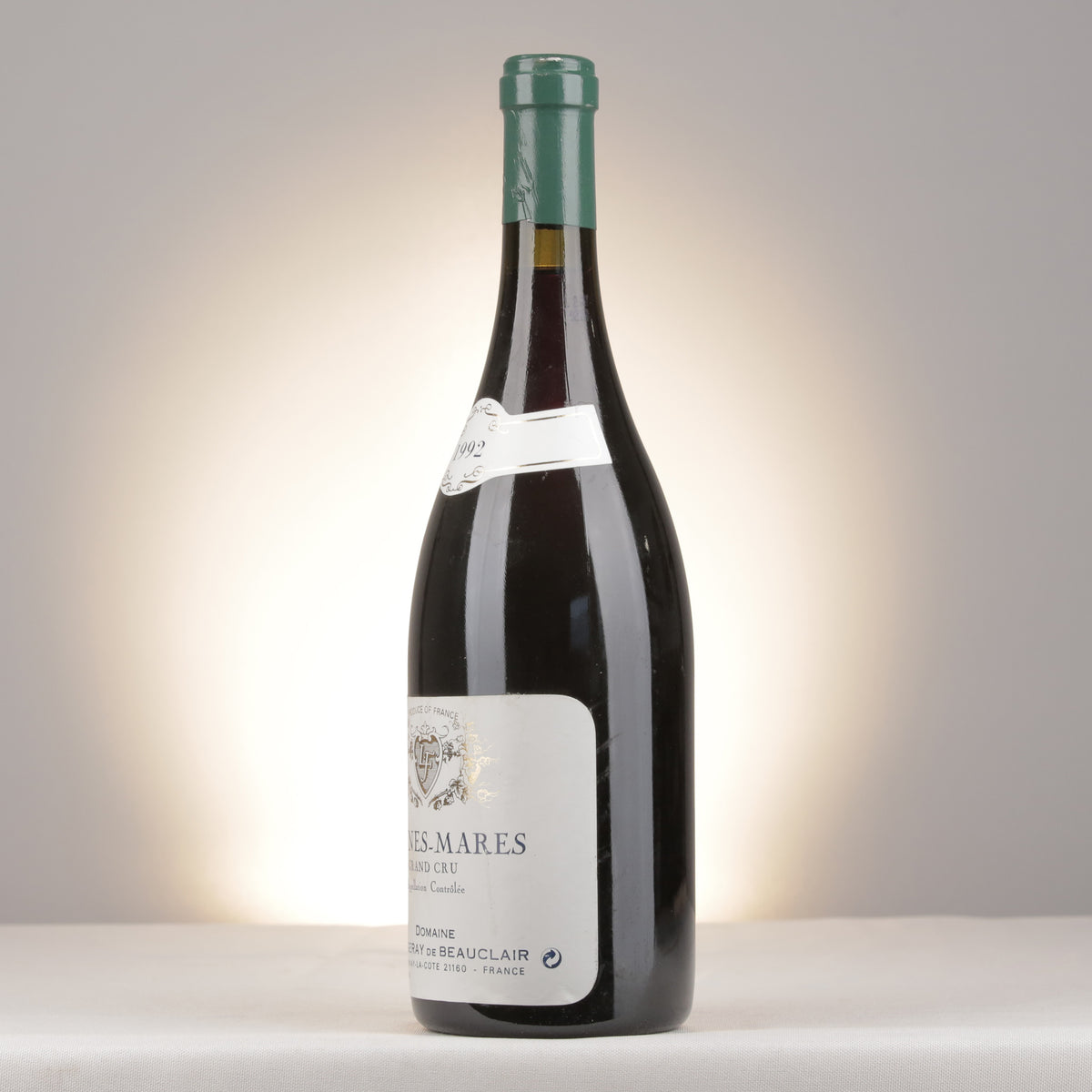 Fougeray de Beauclair Bonnes Mares Grand Cru 1992 Bottle turned left