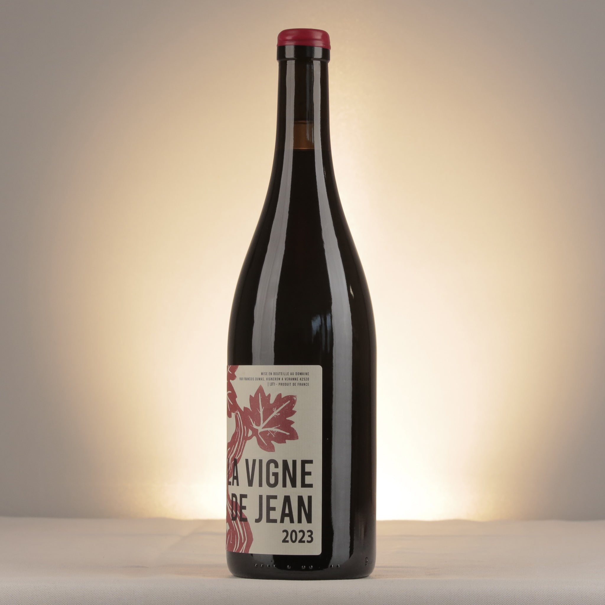 François Dumas La Vigne de Jean 2023 Bottle detail