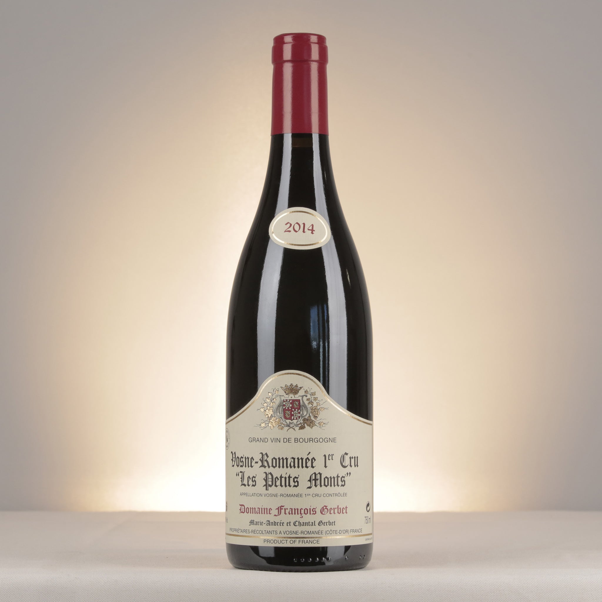 Francois Gerbet Vosne-Romanée 1er Cru Les Petits Monts 2014 Bottle front