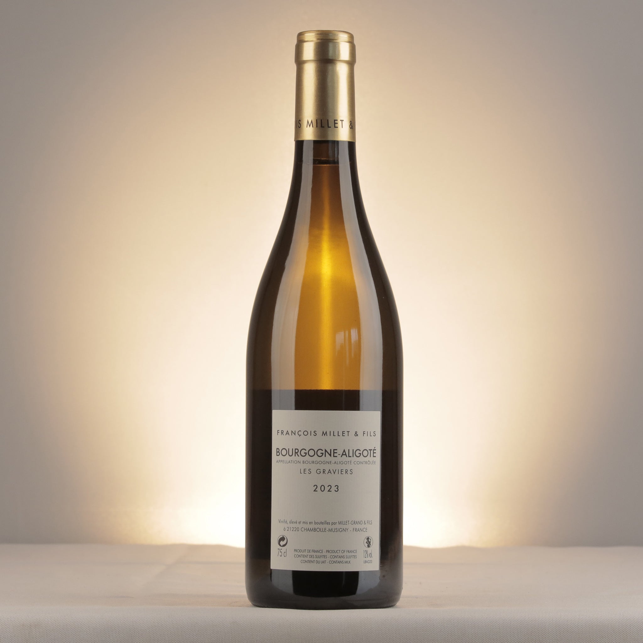 François Millet & Fils Bourgogne Aligoté Les Graviers 2023 Bottle back