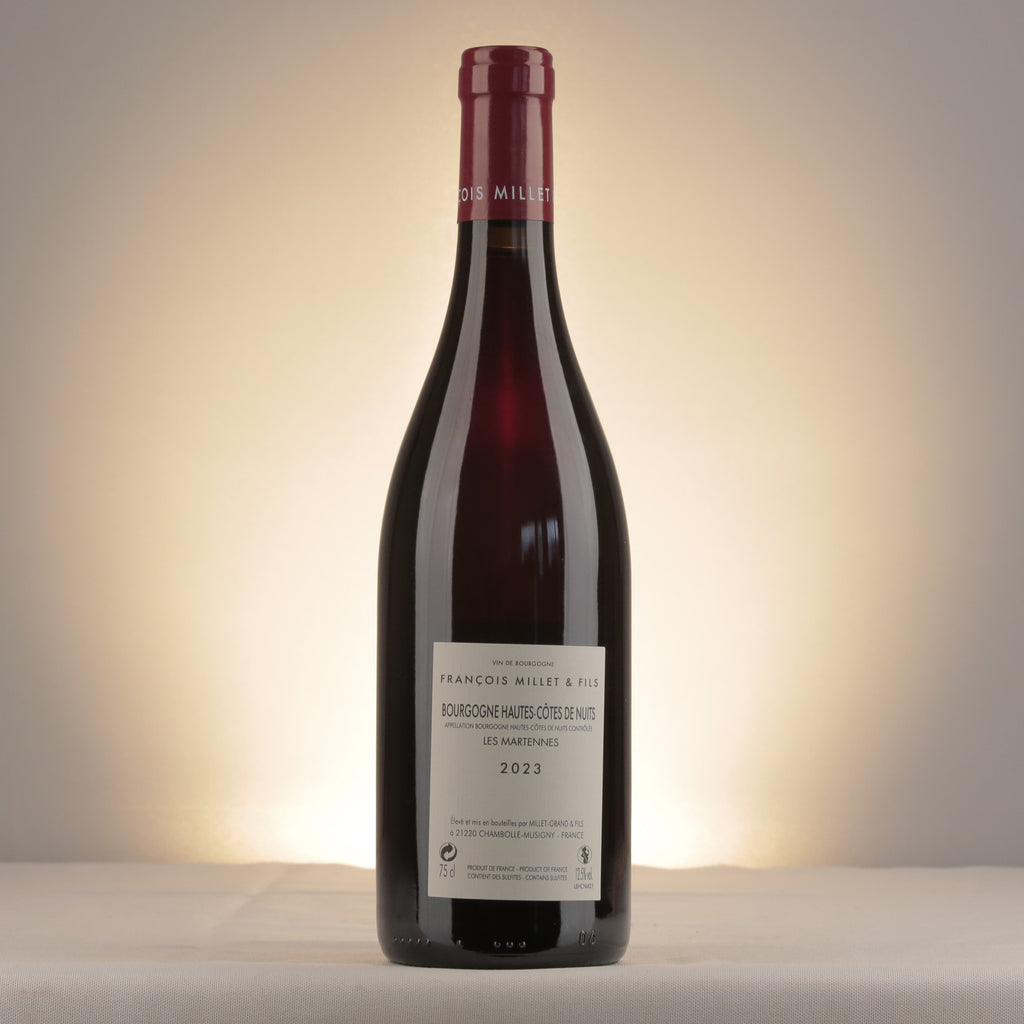 François Millet & Fils Bourgogne Hautes Côtes de Nuits Les Martennes Rouge 2023 Bottle back