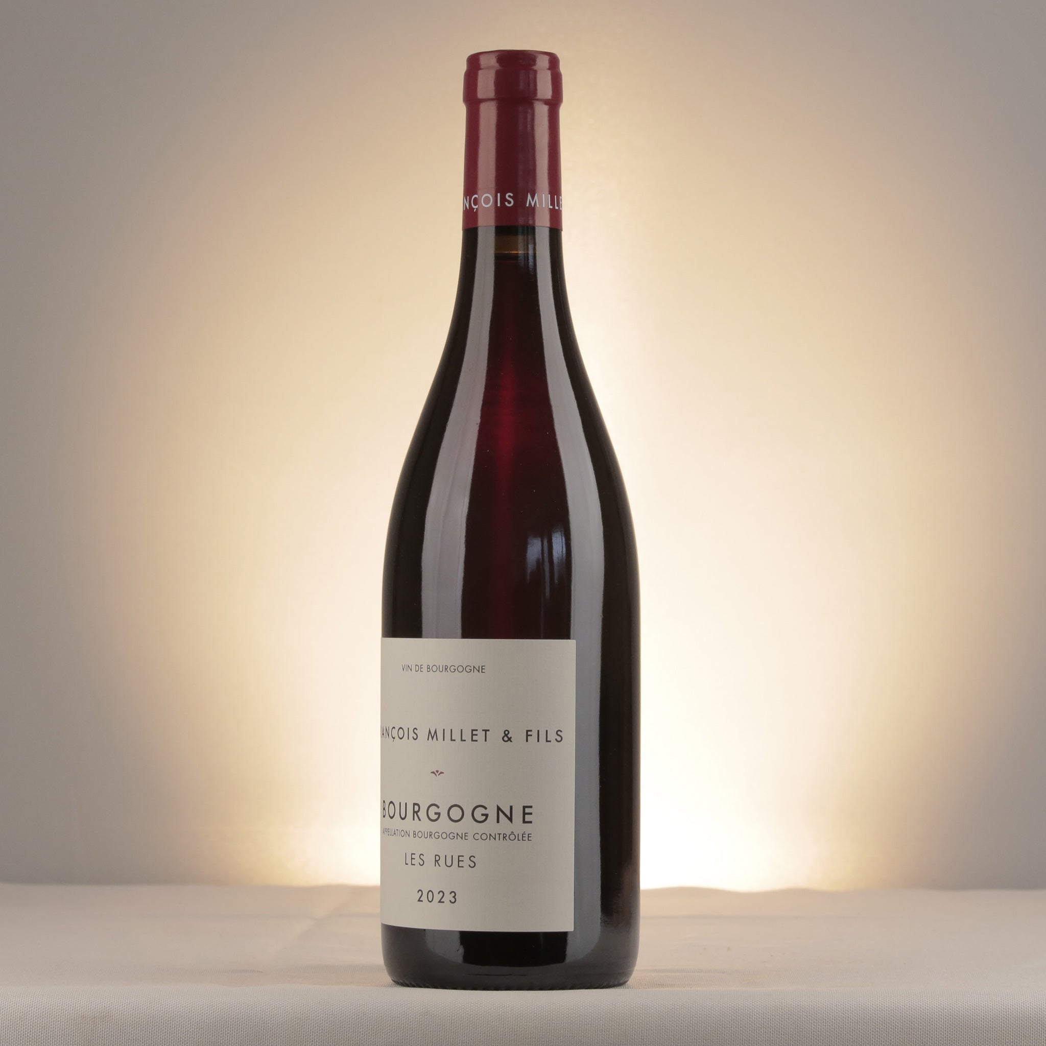 François Millet & Fils Bourgogne Les Rues 2023 Bottle detail